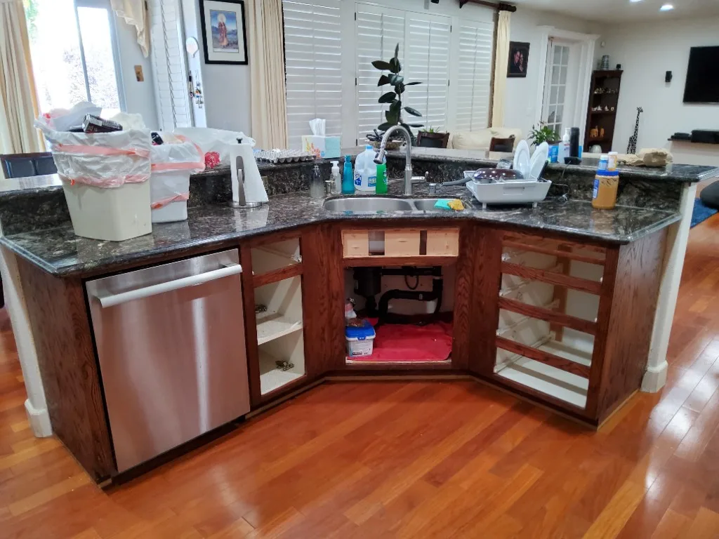 Island Cabinetry Refresh - before refinishing